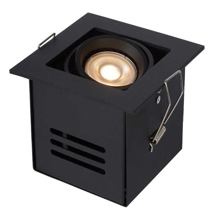 Lucide CHIMNEY - Inbouwspot vierkant - GU10 - Zwart