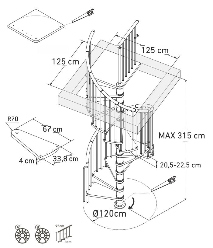 Wenteltrap Werne Beuk 120cm