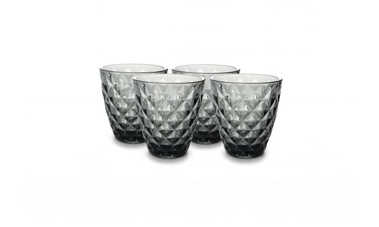 Verre Prisma gris 22 cl - 4 pcs