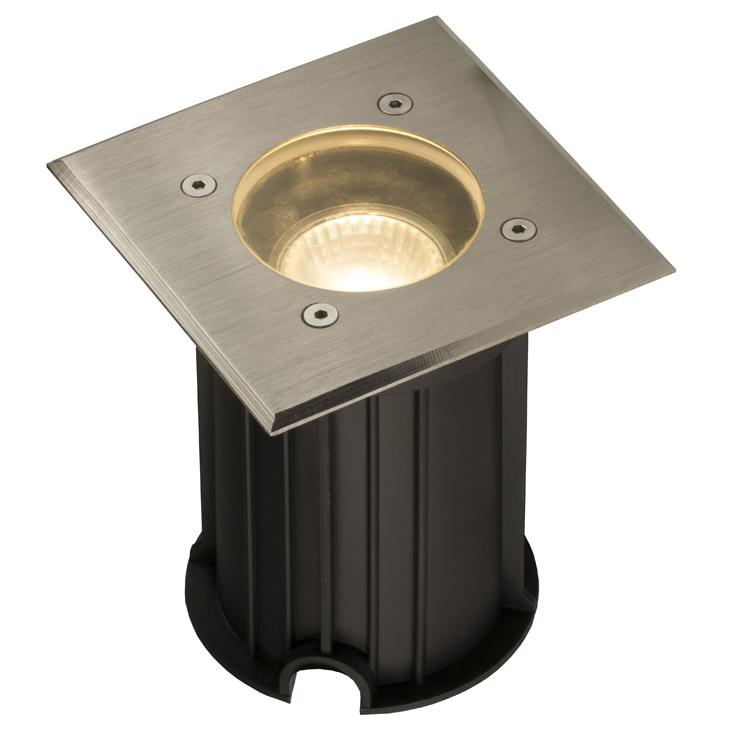 Spot encastré inox carré excl lampe LED possible