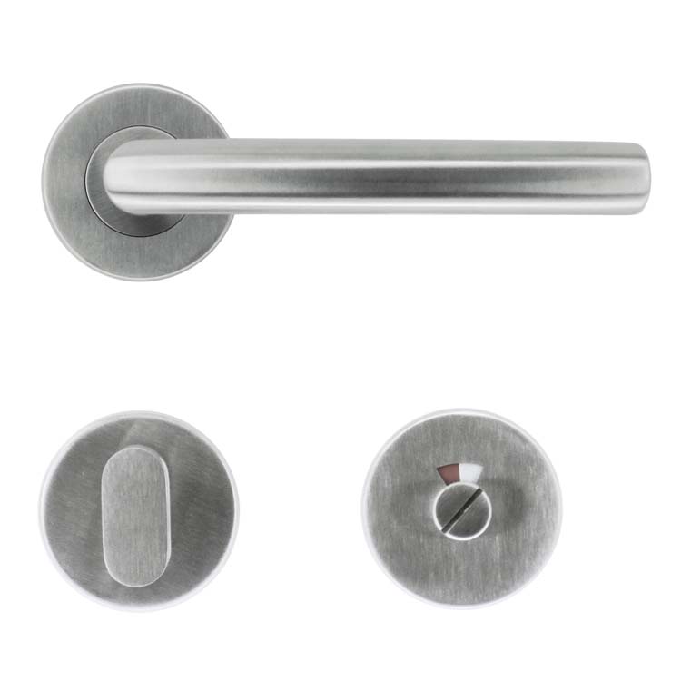 Poignée de porte venezia 19mm inox plus avec serrure toilette