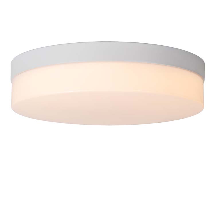 Lucide BISKIT - Plafonnière Badkamer - Ø 28 cm - LED - 1x18W 2700K - IP44 - Wit