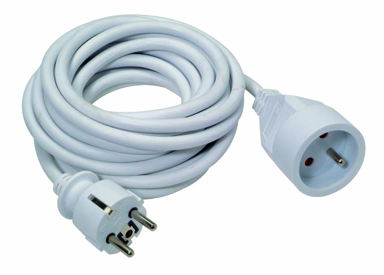 Rallonge 3G1.5 PVC 5m Blanc