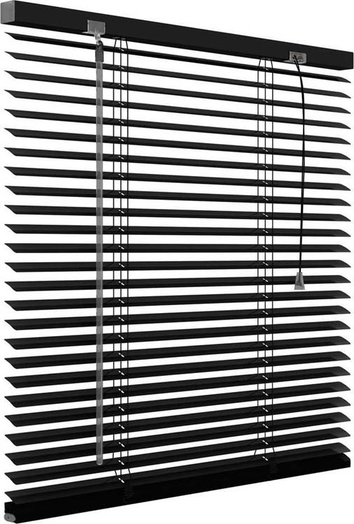 Horizontale lamellen aluminium 25mm 180x180cm mat zwart