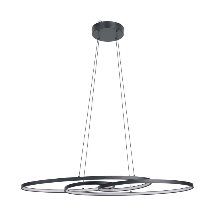 Lampe suspension - plastique - 38W - lampe incl - noir - 4400 lumen - 3000K