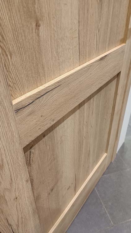 Bloc- porte âme tubulaire L 830 mm realw oak 2 panel 201.5 cm