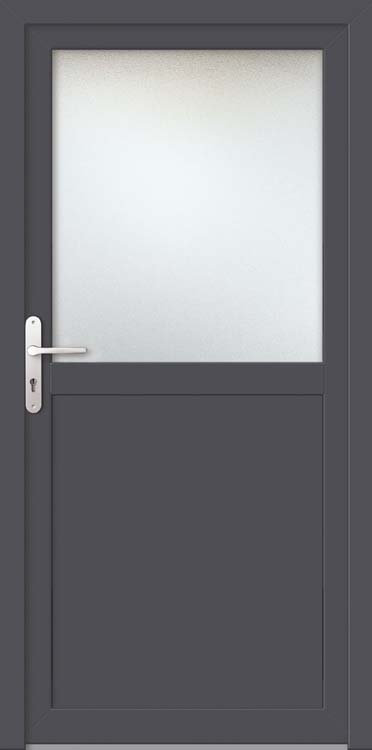 Porte extérieure pvc anthra/blanche G sur mesure  Sieg orna