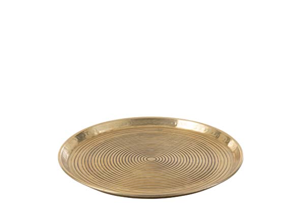 Plateau rond ring aluminium goud 45 cm