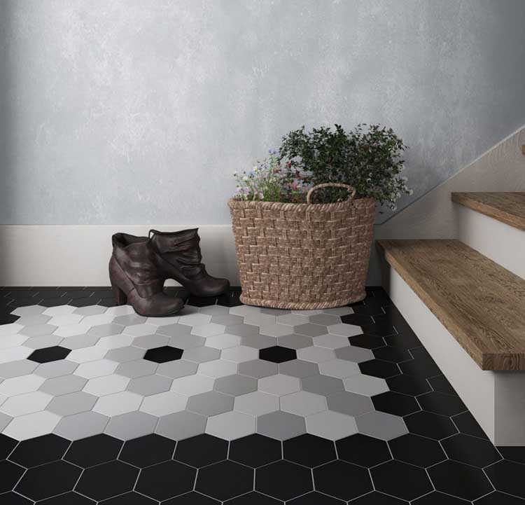 Carrelage Hexagonal gris 17.5x20cm