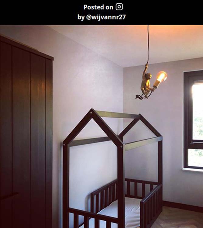 CHIMP Hanglamp E27/60W Zwart / Goud