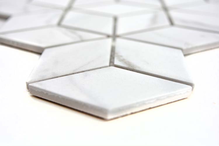 Mosaïque hexagone carrara blanche 26,6 x 30,5 cm