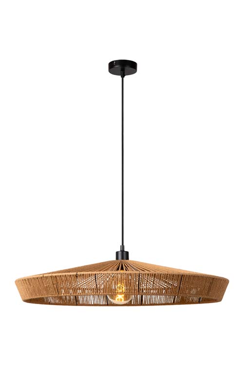 Lucide YUNKAI - Hanglamp - Ø 70 cm - 1xE27 - Licht hout