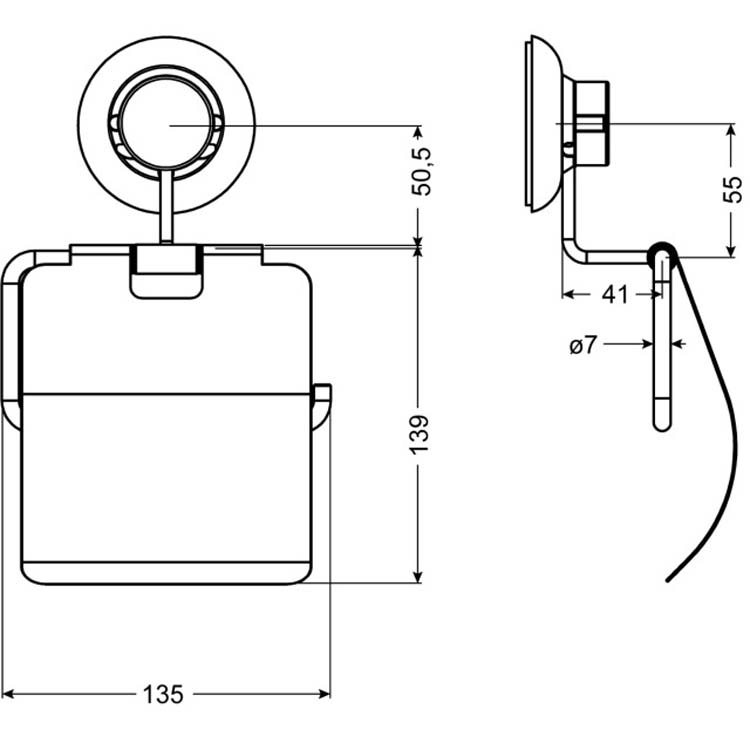 Porte-rouleau avec vanne 3-in-1 noir