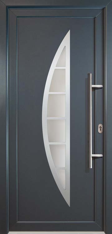 Porte extérieure alu titan/blanche sur mesure D Louiza