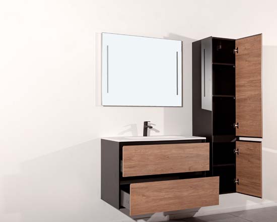 Meuble lavabo Molly look bois simple 894x455x580mm