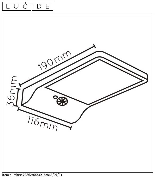 Lucide BASIC - Wandlamp Buiten - LED - 1x3W 2700K - IP44 - Zwart