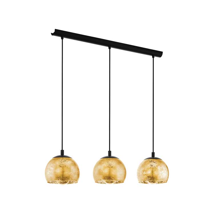 Eglo ALBARACCIN - Lampe suspension - E27 - 3X40W - Noir/or