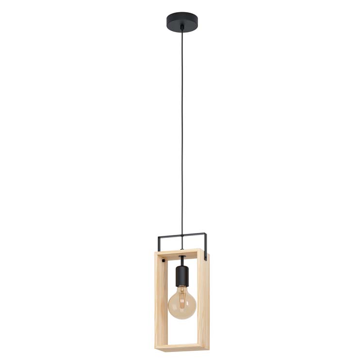 Suspension bois/noir E27 40W dimmable