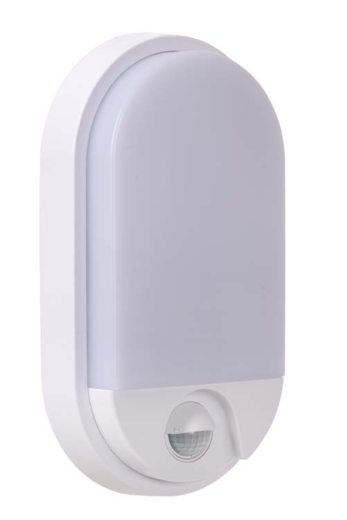 Lucide HUPS IR - Applique murale Extérieur - LED - 1x10W 3000K - IP54Détecteur De Mouvement & Jour/Nuit - Blanc