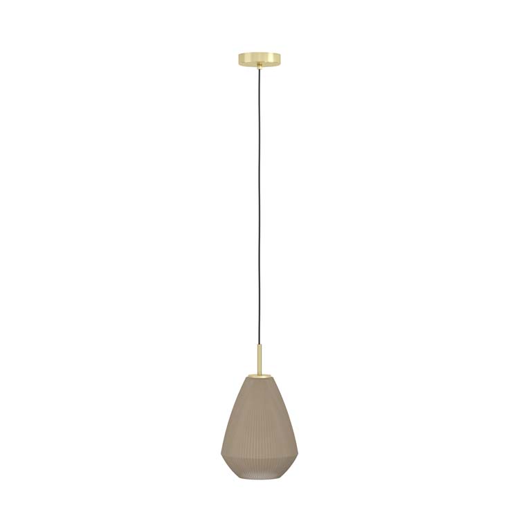 Hanglamp gouden voet satijn glas E27