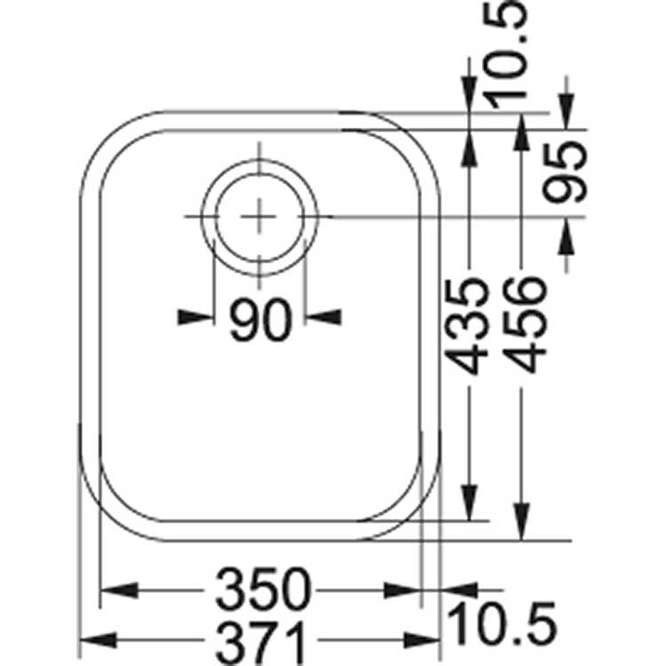 Franke cuve à sous-encastrer Ariane 350x435mm lisse