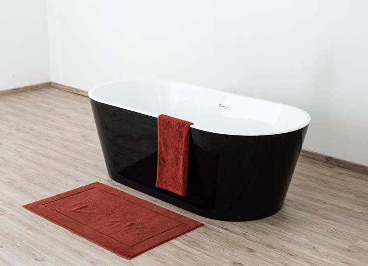 Baignoire à poser Belle noir/blanc excl robinette