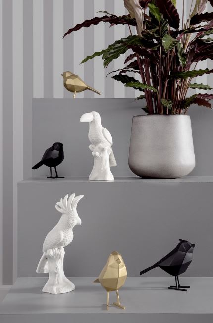 Beeld origami vogel goud small