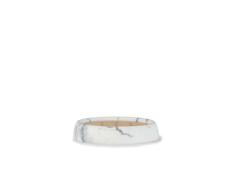 Porte-savon effet marbre blanc 10,5x2cm