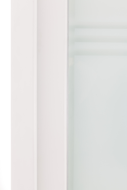 Porte ext. verre - PVC - 3 lign. transp. - Blanc - Gauche - 980x2180mm