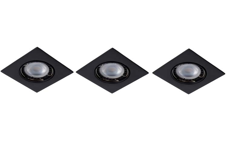 FOCUS Inbouw Vierk LED 3xGU10/5W 3000K 8/8/10.5