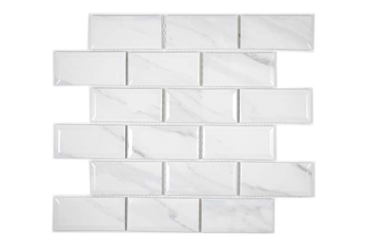 Mosaïque Metro carrara blanche 29,5 x 29,1 cm