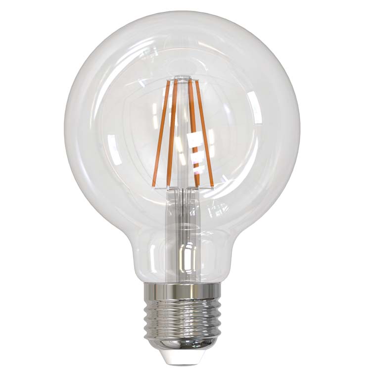 Lampe led filament sphère clair 470 lumes 4W 4000K ensemble 3 pièces