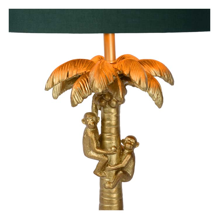 Lampe de table palmier E27 H50CM - Vert/Or