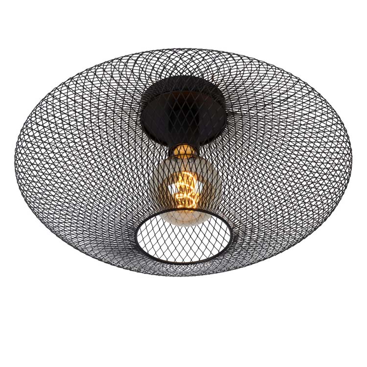 Lucide MESH - Plafonnière - Ø 45 cm - 1xE27 - Zwart