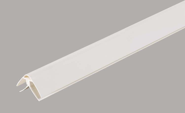 Hoekprofiel PVC grijswit 2-delig 8/10mm 2600mm