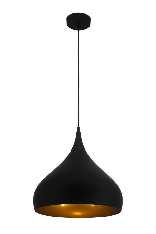 Hanglamp zwart/goud diam 32cm E27