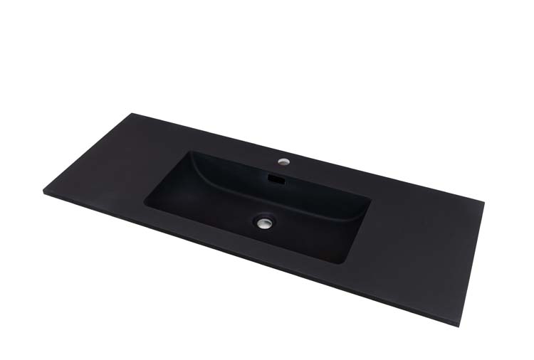 Lavabo simple Mick quartz noir mat 1200 mm