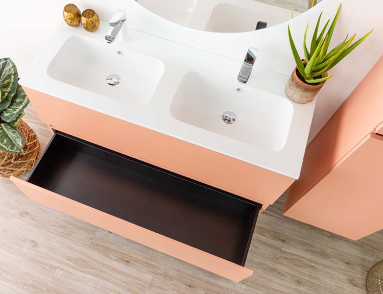 Meuble Puro Blush 120 cm lavabo mat blanc