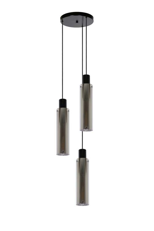 Lucide ORLANDO - Hanglamp - Ø 32 cm - 3xE27 - Fumé