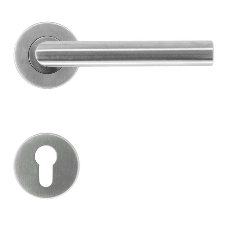 Poignée de porte plaravenna i 19mm inox plus rosace cylindre