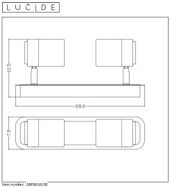 LENNERT - Plafondspot Badkamer - LED Dimb. - GU10 - 2x5W 3000K - IP44 - Zwart