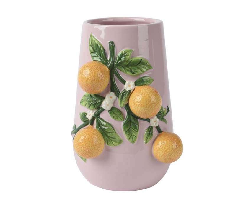 Vase Fruity orange dolomite rose 22cm