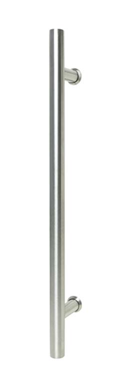 Schuifdeur glas 8mm helder + alu rail + trekker rond inox 40cm