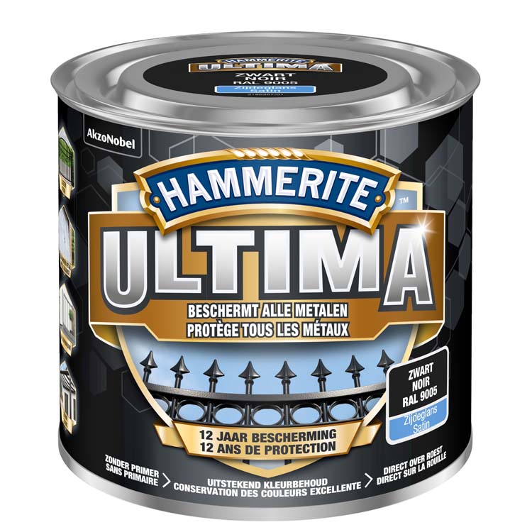 Hammerite ultima zwart zijdeglans 250ml