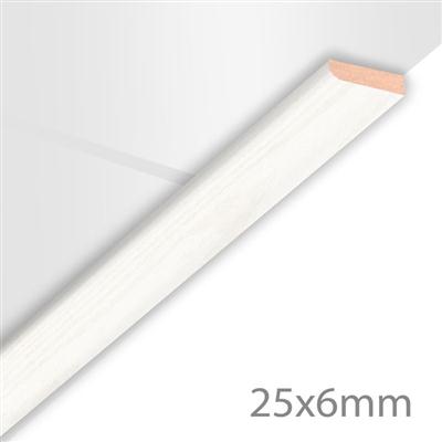 Moulure d'axe mdf 25x6x2600mm - Blanc brillant