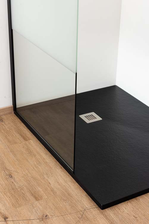 Inloopdouche Anais 107 x 200 cm verzuurd glas - zwart