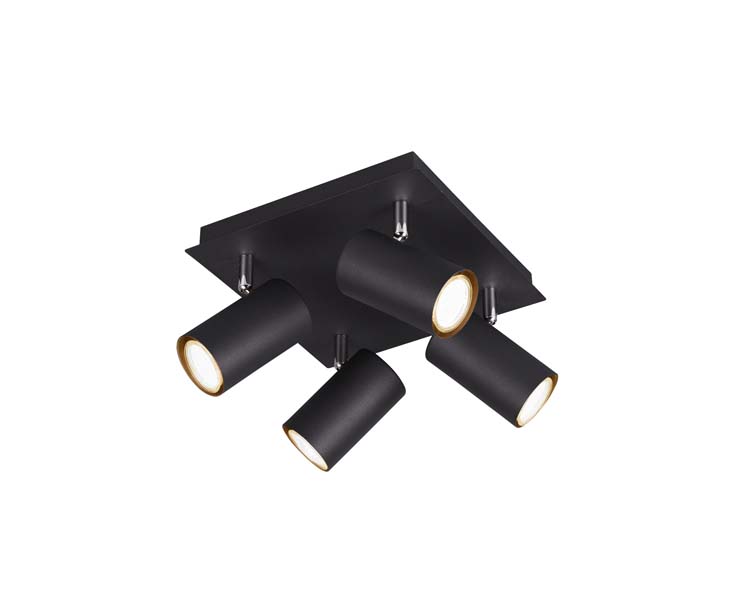 Spot en applique noir mate excl lampe LED possible 4 spots GU10