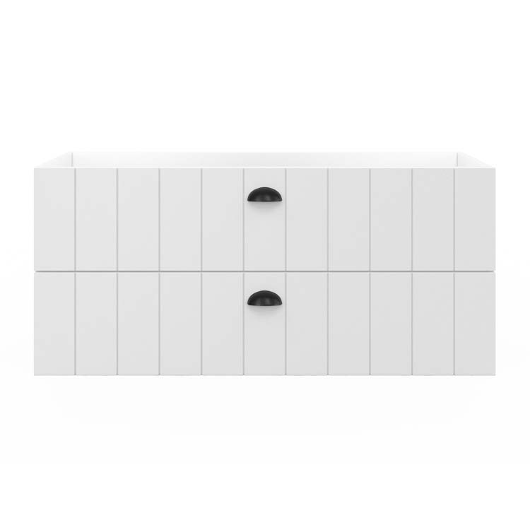 Meuble de salle de bain Amelia blanc 2 tiroirs 1200 mm lavabo blanc mat