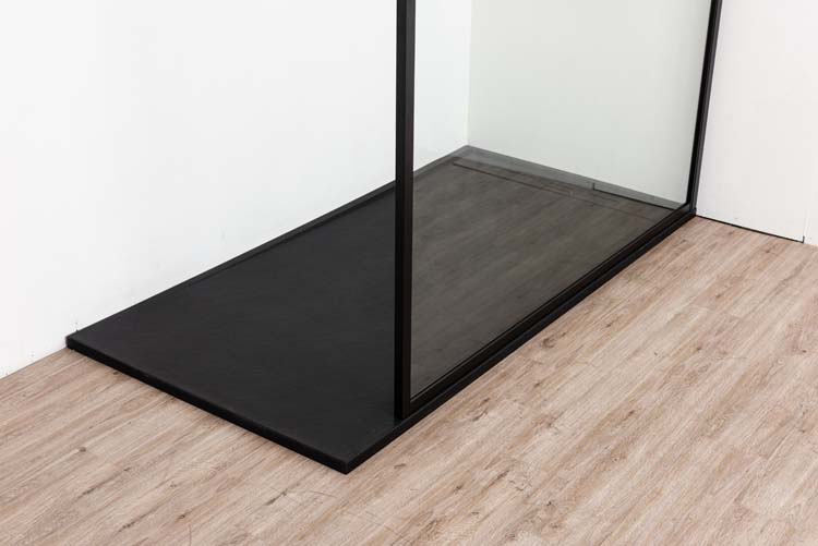 Paroi de douche Umi2 160 cm avec barre noir mat