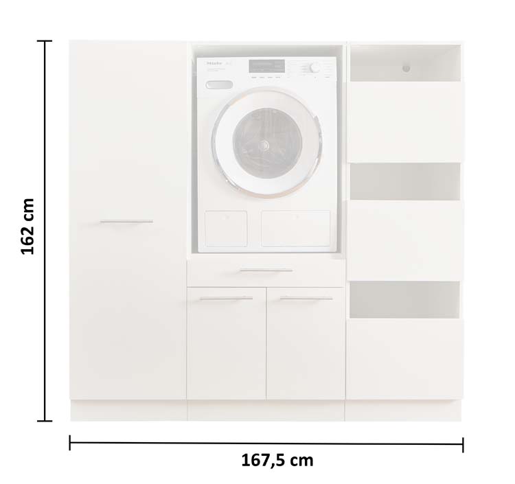Wasmachine kasten Decowash - set 10 - antraciet - 67,5x167,5x162cm
